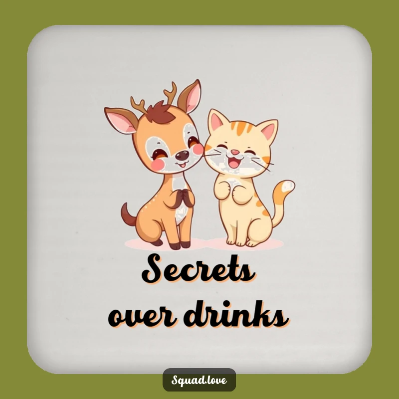 Kawaii Deer & Cat Coasters - Protect Surfaces with Cute Secrets
