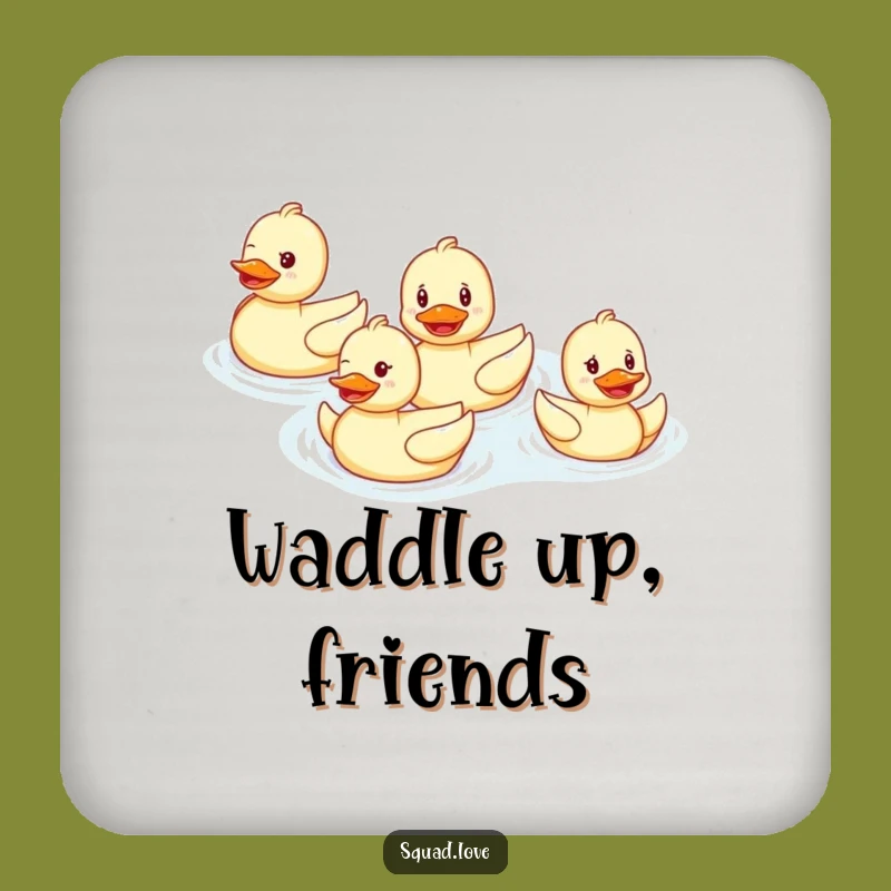 Funny Duck Family Coaster: Cheerful Protection for Your Tabletop