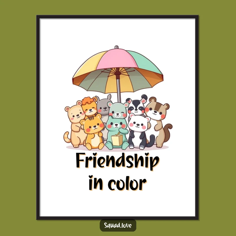 Funny Animal Friends Poster: Brighten Walls with Friendship, Your Perfect Art Gift!