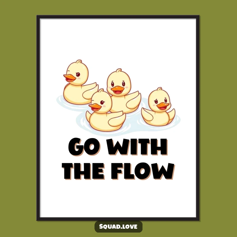 Funny Duck Family Poster: Cheerful Waterfowl Art for Happy Homes
