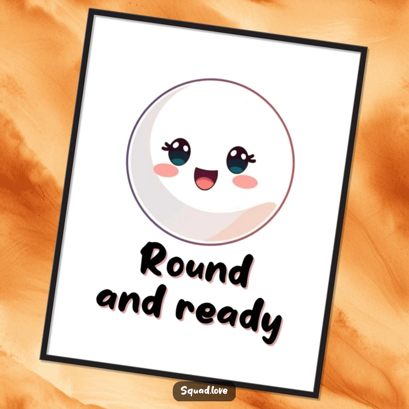 Funny poster featuring a stylized sports ball, adding a touch of playful energy and athletic spirit to any wall.