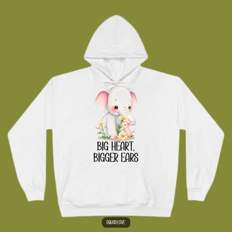 Cozy Funny Elephant Mouse Flower Hoodie - Warm Friendship Gift