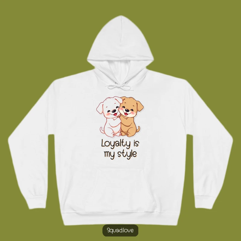 Cozy Funny Puppy Hug Hoodie: Adorable Smiling Pups Embrace, Warm Funny Gift