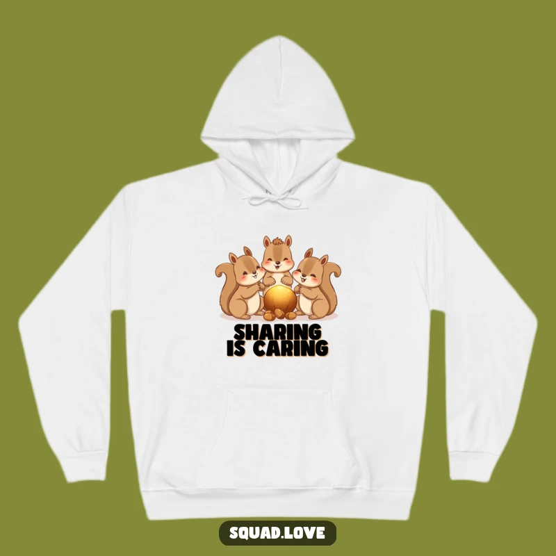 Funny Squirrels Sharing Hoodie: Cozy Woodland, Hilarious Warmth, Nature Gift