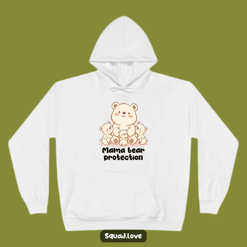 Kawaii Mama Bear Hoodie - Cozy Comfort for Proud Mothers