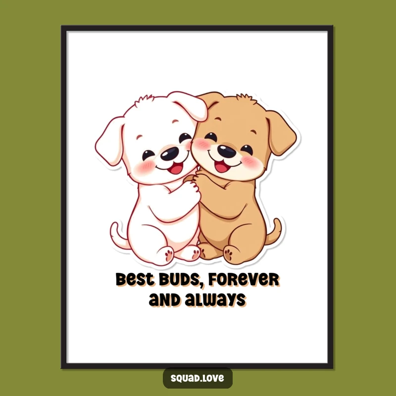 Free Printable Puppy Hug Wall Art - Sweet Downloadable Decor Gift