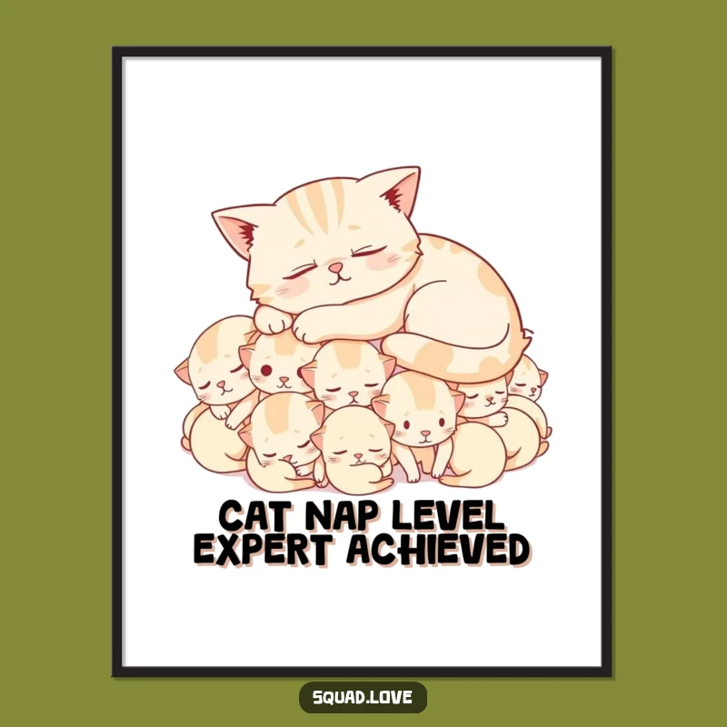 Free Printable Wall Art: Contented Cat Nap - Hilarious Downloadable Art for Cat Lovers!