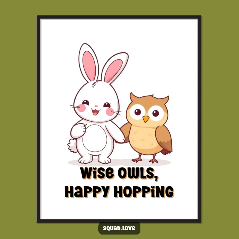 Free Printable Bunny & Owl Wall Art: Cute Friendship Decor