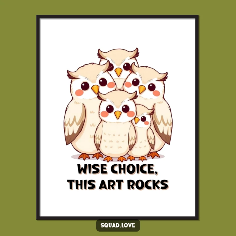 Free Printable Owl Family Wall Art - Funny Downloadable Decor for Cozy Homes