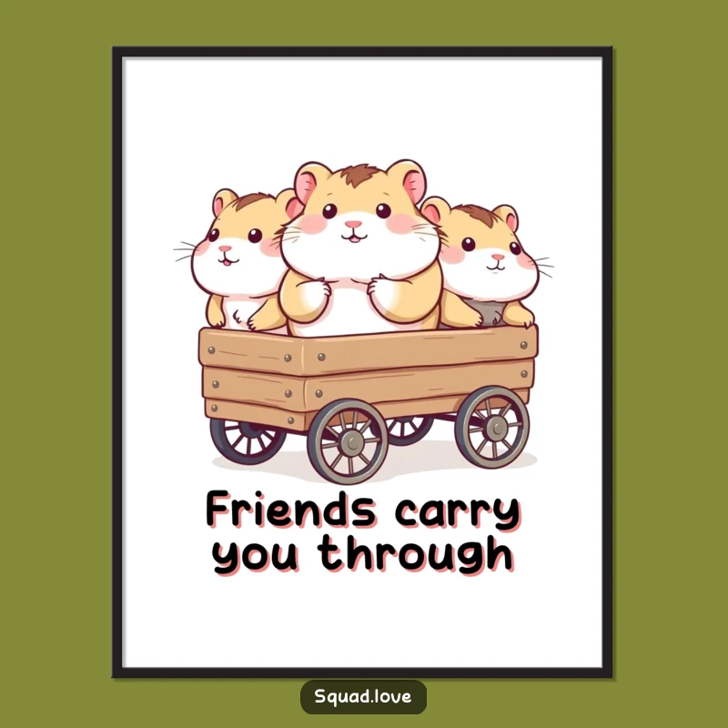 Funny Free Printable Wall Art: Hamster Wagon Crew, Cute Downloadable Decor