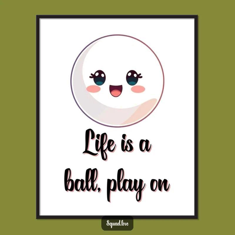Funny Free Printable Wall Art: Minimalist Ball, Modern Downloadable Decor
