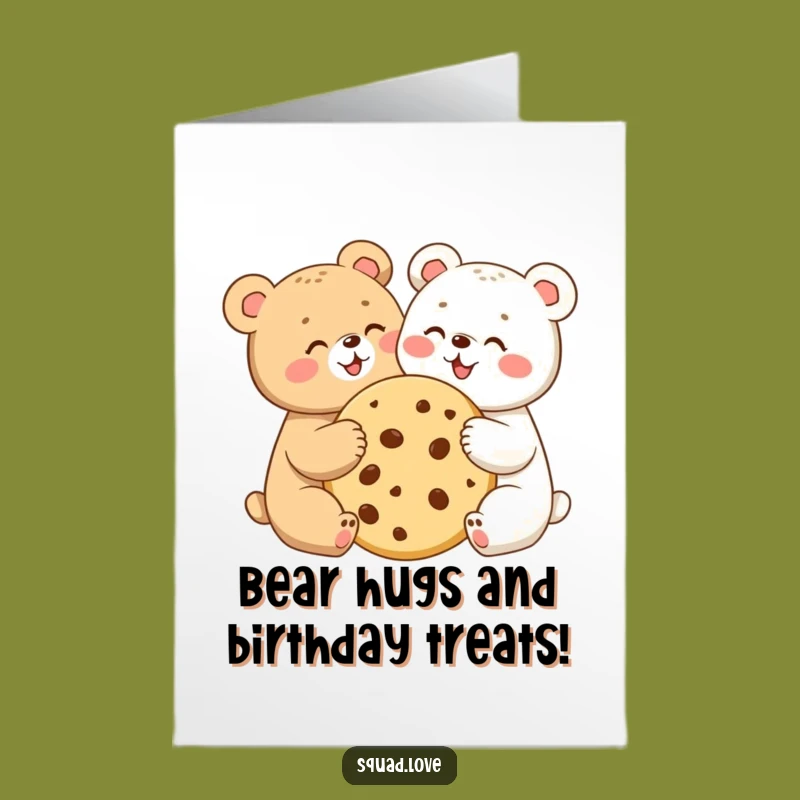 Free Printable Bear Cub Cookie Birthday Card - Joyful Downloadable Gift
