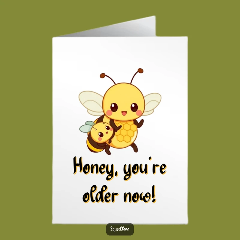 Free Printable Birthday Card: Funny Bee Parent & Honeycomb Downloadable Gift