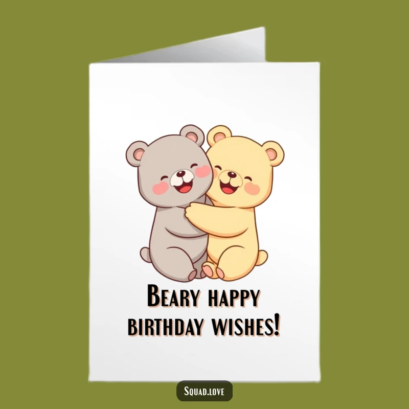 Free Printable Kawaii Bears Birthday Card - Loving Downloadable Gift