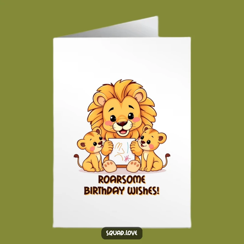 Free Printable Lion Birthday Card: Proud Dad Art Downloadable Gift