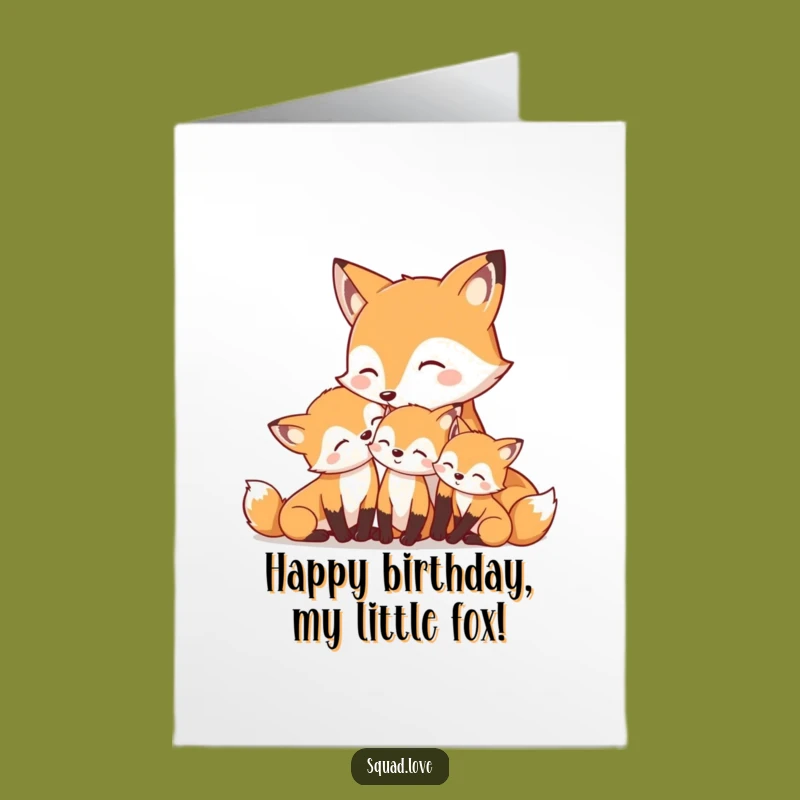 Free Printable Fox Family Birthday Card - Funny Downloadable Gift for Moms