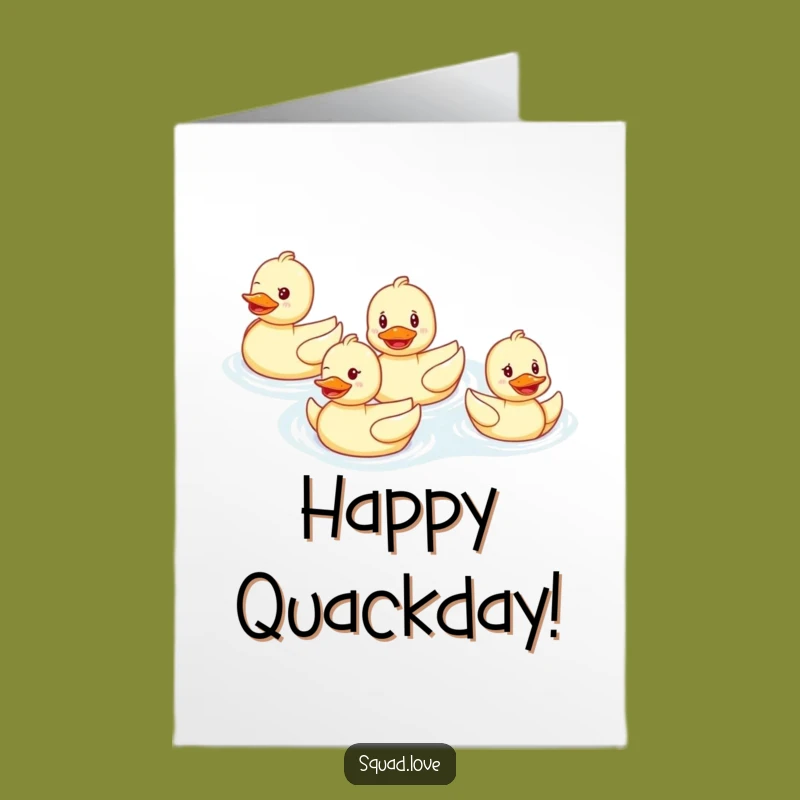 Free Printable Duck Birthday Card: Happy Family Formation Downloadable Gift