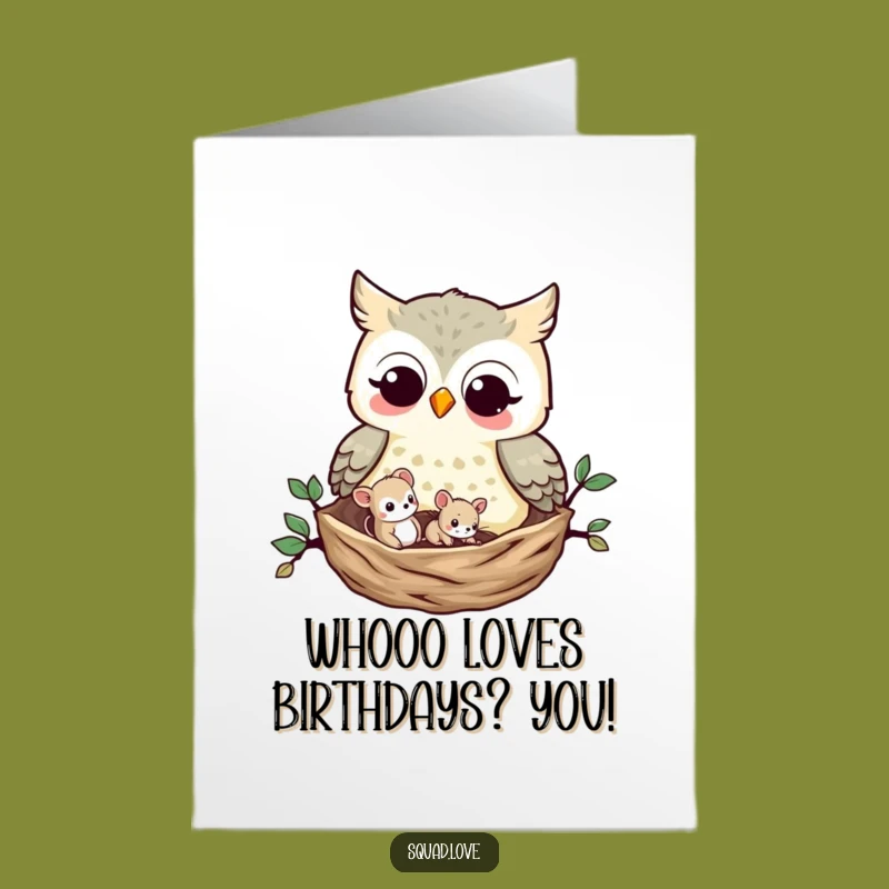 Free Printable Owl Mouse Birthday Card: Unexpected Friends Sharing Laughter - Funny Downloadable Gift