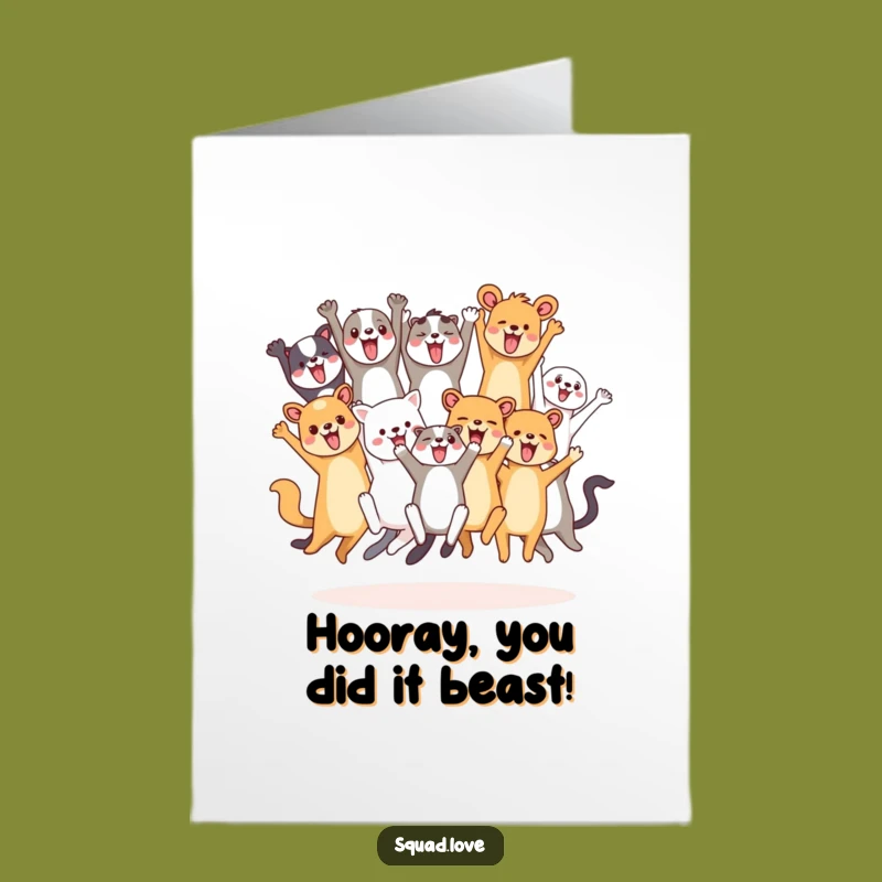 Free Printable Animal Congrats Card - Vibrant Downloadable Art for Big Wins