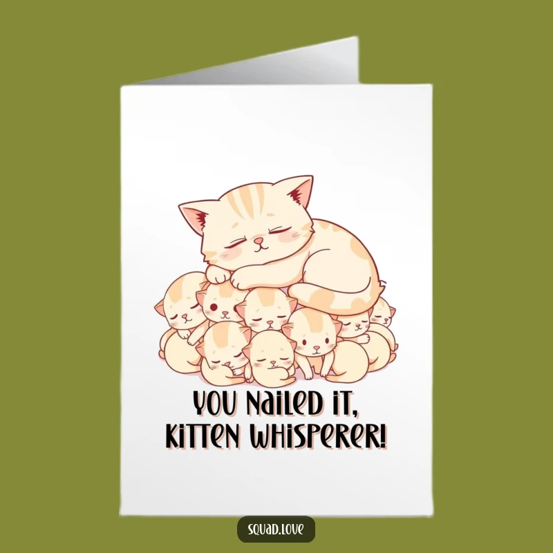 Free Printable Congrats Card: Contented Cat Nap - Funny Downloadable Gift!
