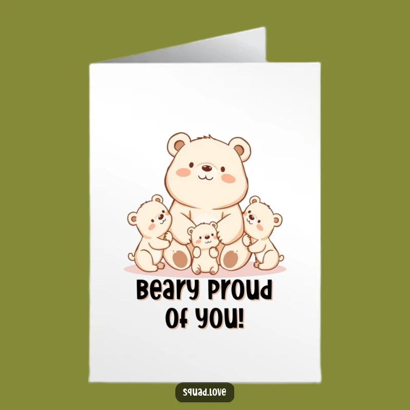 Free Printable Congrats Card: Proud Mama Bear, Sweet Family Moment