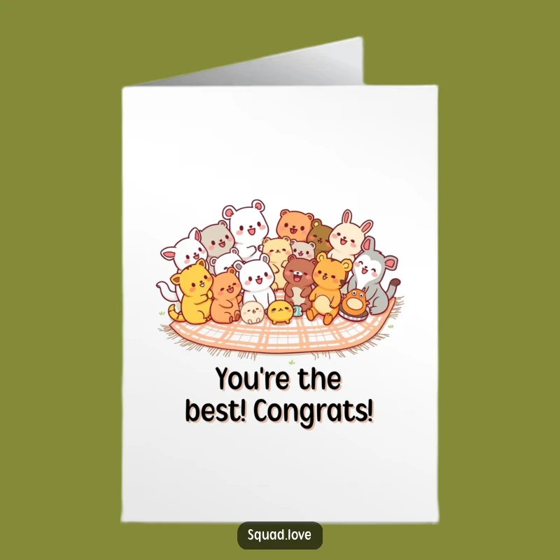 Free Printable Kawaii Animals Congratulations Card - Joyful Downloadable