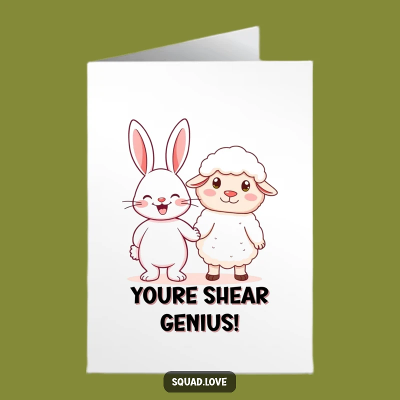 Free Printable Rabbit Sheep Congrats Card - Sweet Downloadable Art for Any Occasion