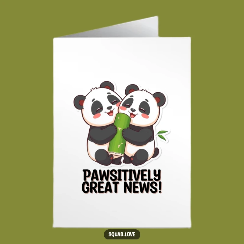 Free Printable Panda Congrats Card - Hugging Pandas Downloadable