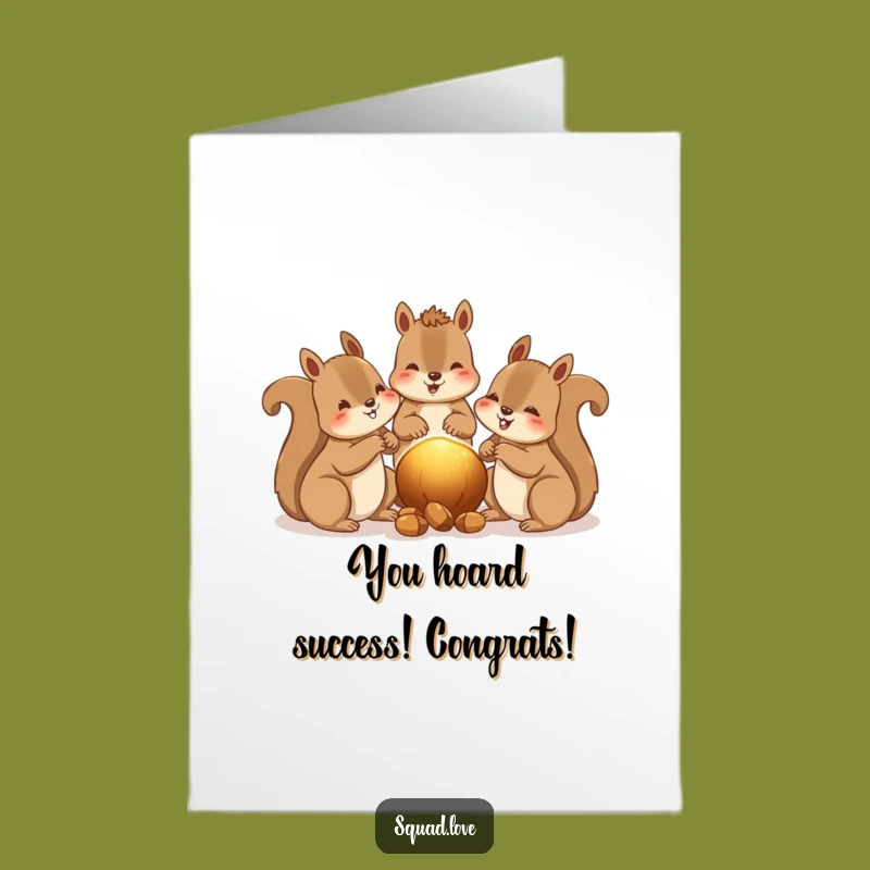 Free Printable Congrats Card: Happy Squirrels Sharing, Humorous Downloadable Gift