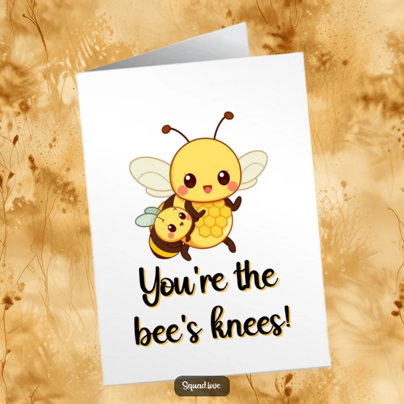 Funny Free Printable Congrats Card: Proud bee sharing honeycomb, celebrating success, delightful downloadable art.