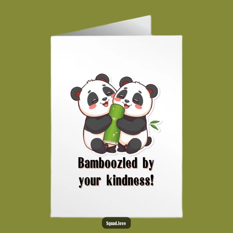 Free Printable Panda Thank You Card - Hugging Pandas Downloadable