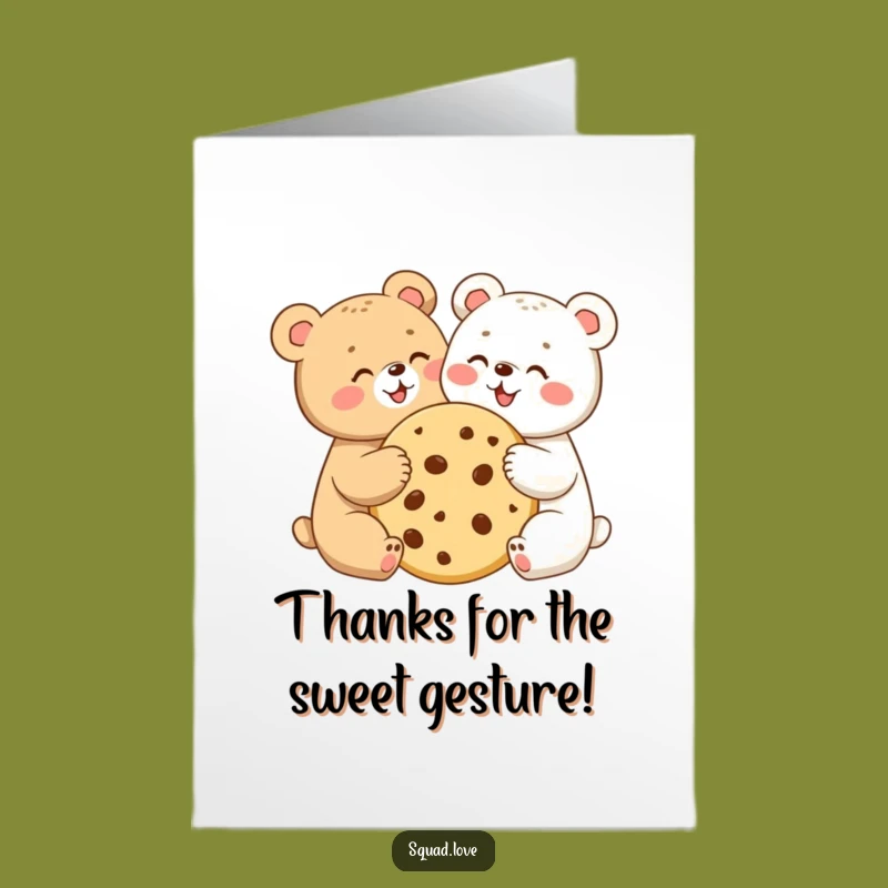 Free Printable Bear Cub Cookie Thank You Card - Sweet Downloadable Gift