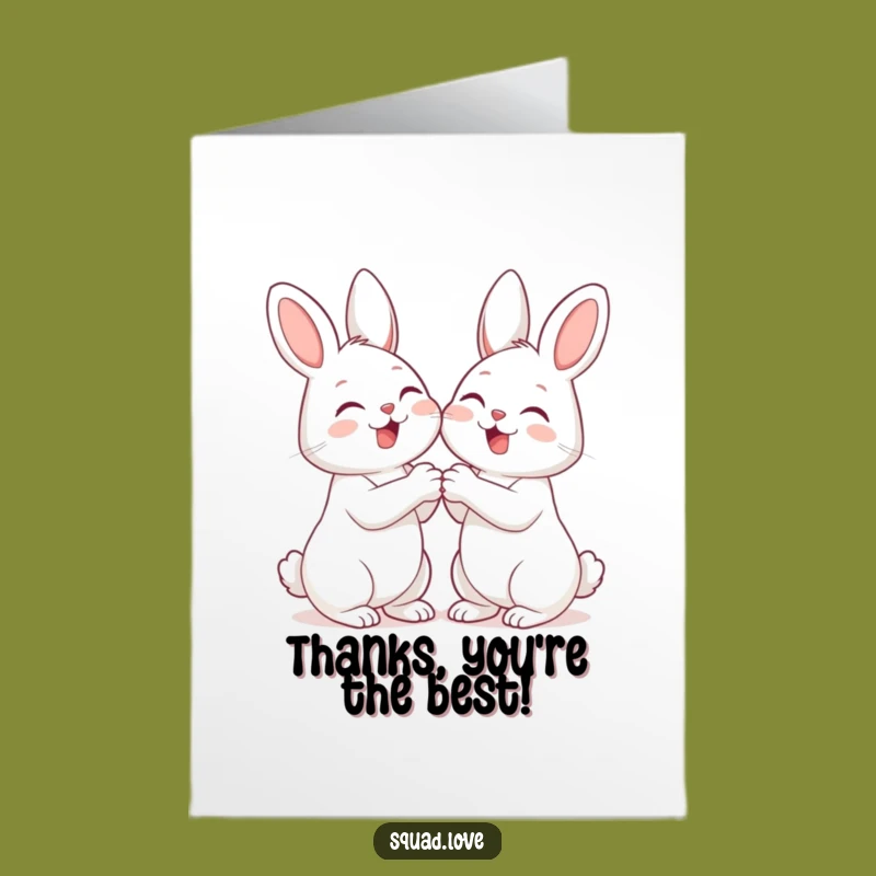 Free Printable Thank You Card: Giggling Bunnies - Heartfelt Thanks Downloadable Gift