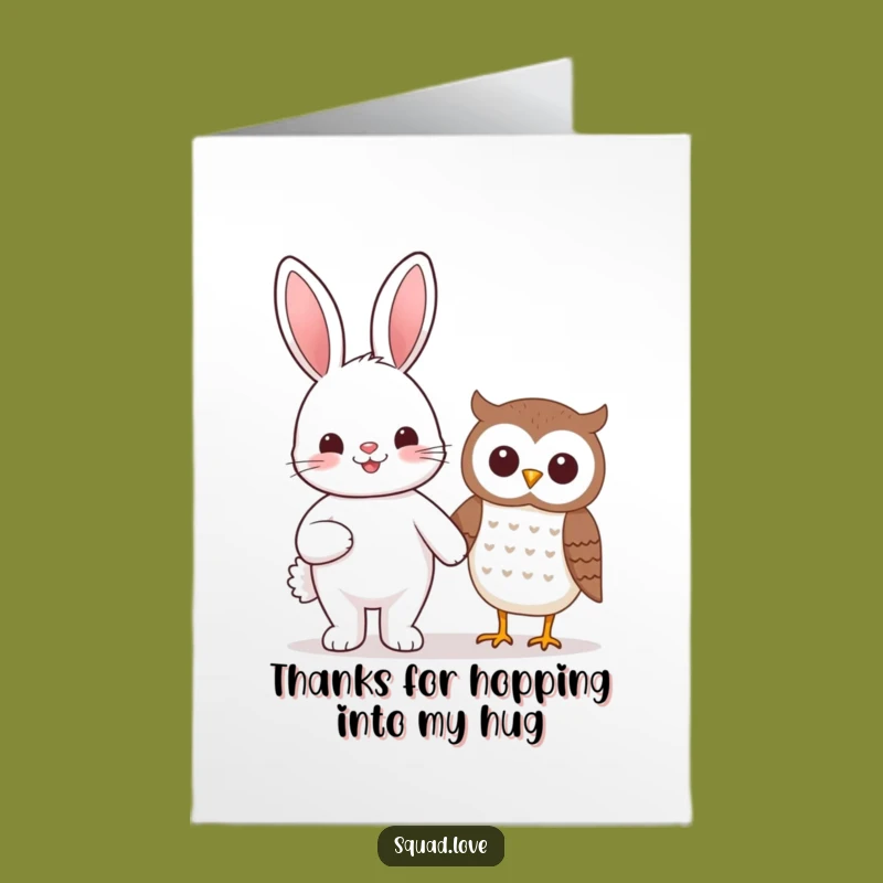 Bunny Owl Thank You: Sweet Free Printable Card for Gratitude