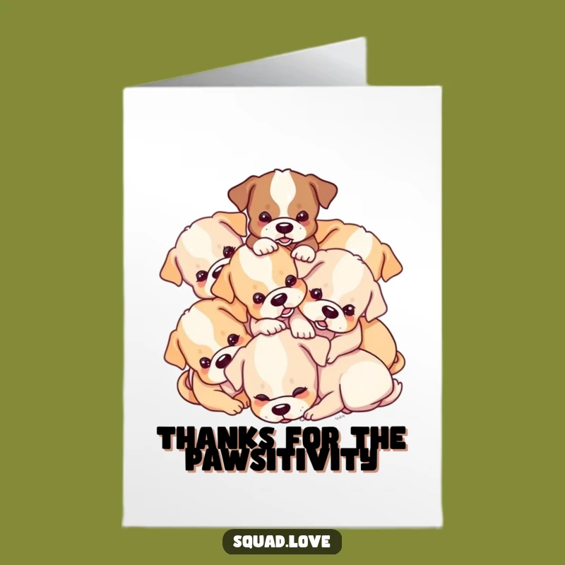 Free Printable Thank You Card: Puppy Pile Thanks Funny Downloadable