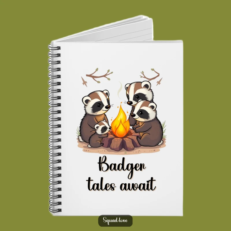 Funny Badger Family Notebook: Cozy Journal for Campfire Stories