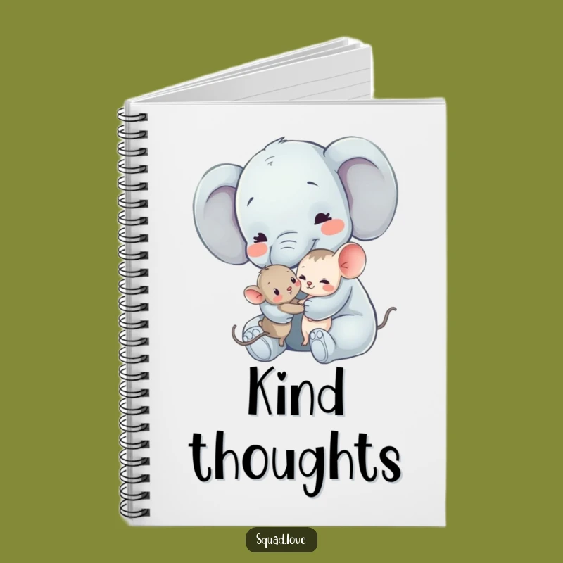 Funny Gentle Thoughts Notebook: Elephant & Mouse Journal, Heartwarming Stationery
