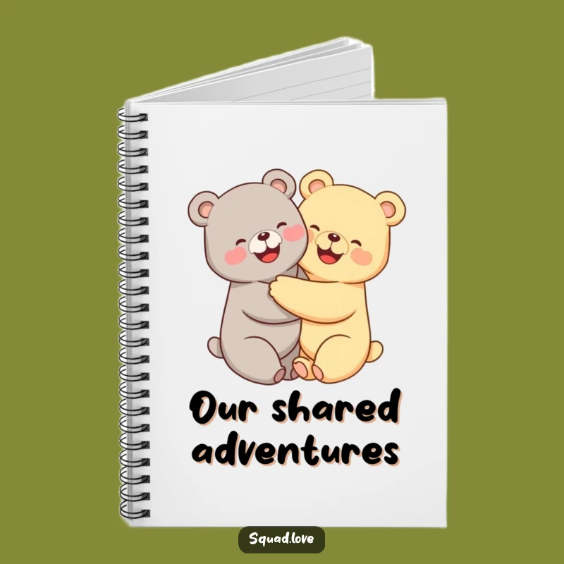 Funny Kawaii Bears Notebook - Hugging Friends Journal for Notes