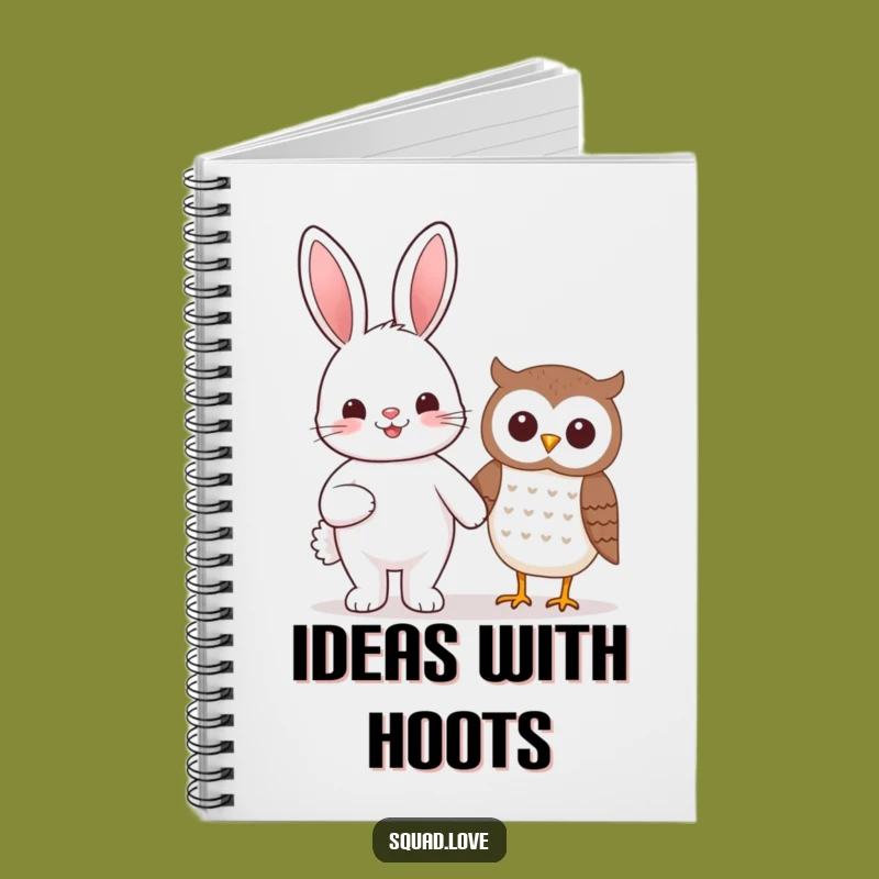Funny Kawaii Bunny & Owl Notebook - Friendship Journal Gift