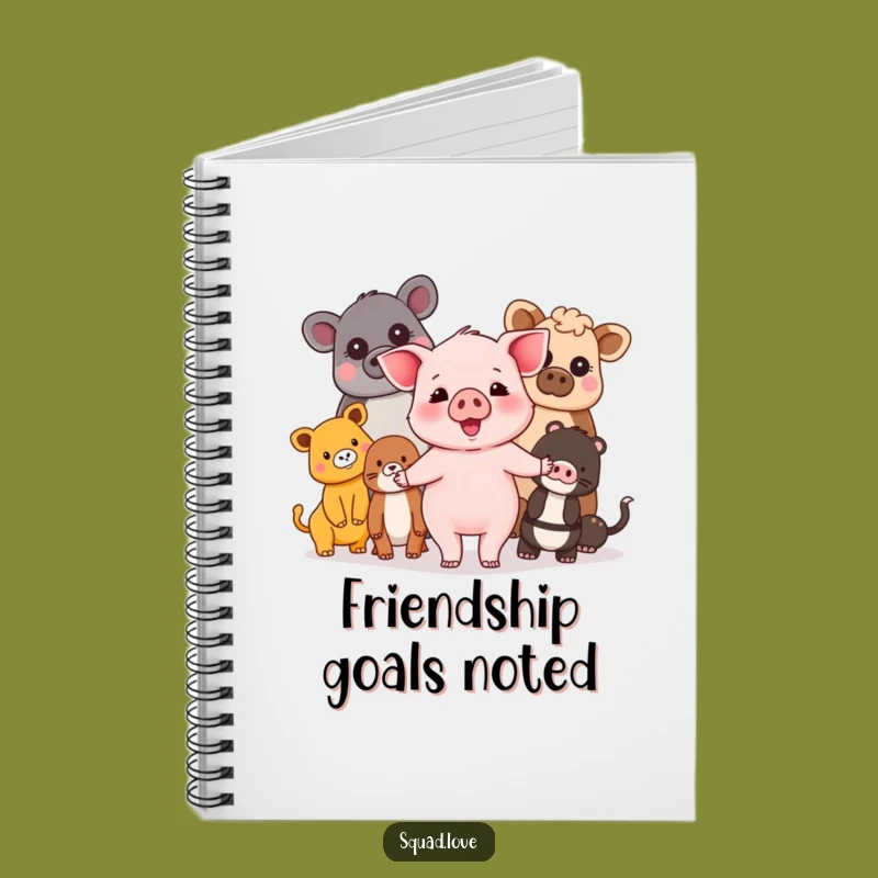 Funny Piglet & Friends Notebook: Diverse Animals Unite, Creative Friendship Gift