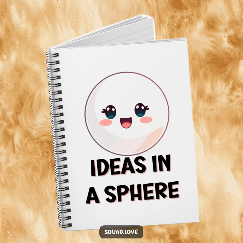 Funny notebook featuring a sports ball graphic, perfect for jotting down notes, ideas, or game strategies.