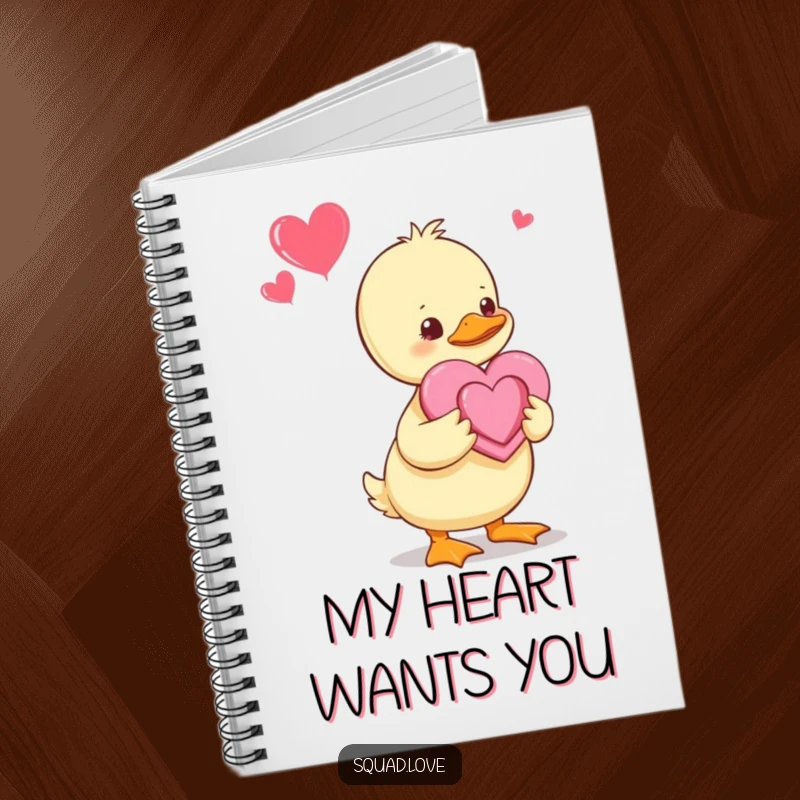 Funny Duckling Notebook: A baby duckling presents a handmade heart to its parents, a heartwarming design for capturing notes and sweet ideas.