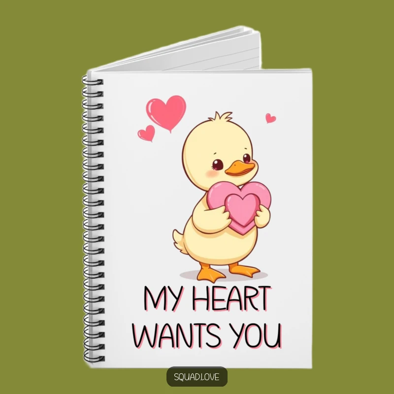 Funny Duckling Heart Notebook: Cute Baby Duck Journal, Sweet Funny Gift for Writers and Dreamers