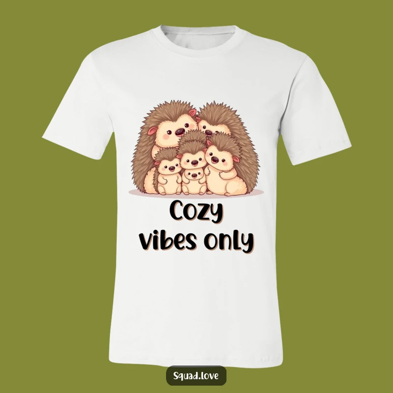 Funny Cozy Hedgehog Family T-Shirt - Adorable Gift for Comfy Souls
