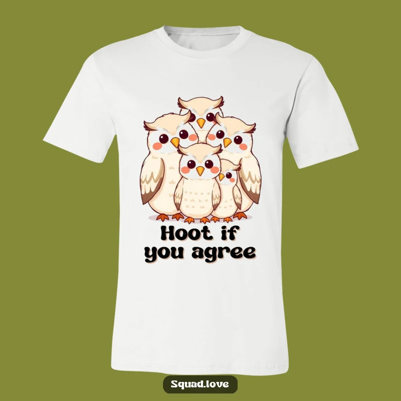 Funny Owl Family Hug T-Shirt: Cute Smiling Owls, Perfect Humorous Gift