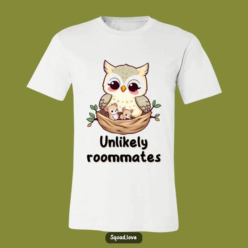 Funny Owl and Mouse T-Shirt: Cute Woodland Creatures Apparel, Perfect Funny Gift for Nature Lovers
