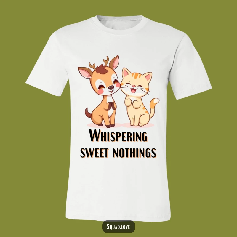 Kawaii Deer & Cat T-Shirt - Share the Fun with Cute Apparel