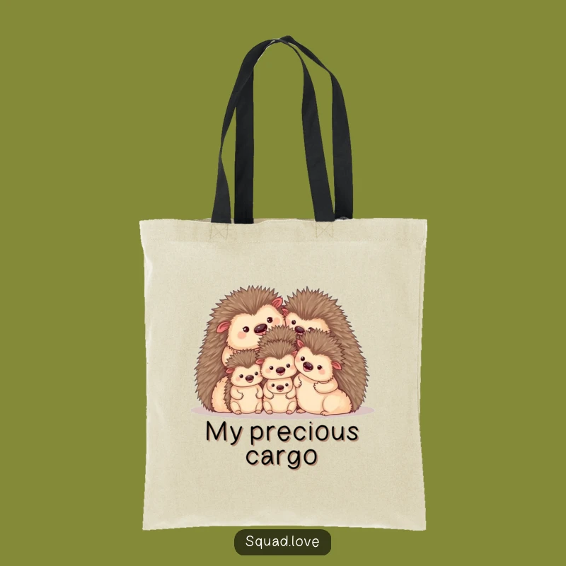 Funny Hedgehog Family Tote Bag - Charming Gift for Everyday Adventures
