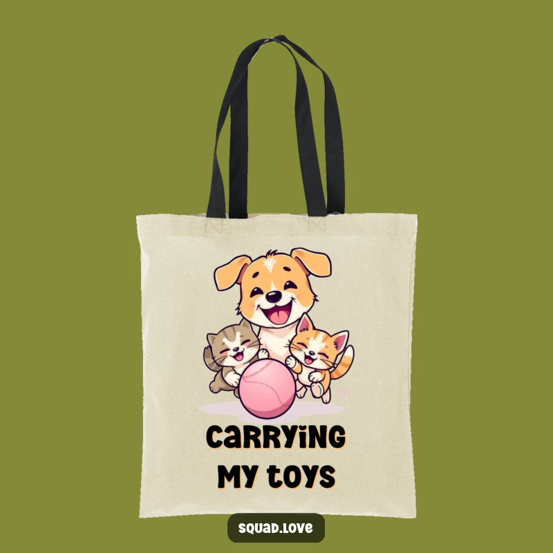 Funny Pet Chase Tote Bag: Carry Your Dog and Cat Fun