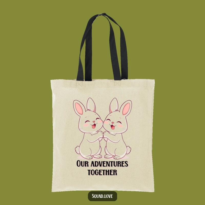 Funny Giggle Bunnies Best Friends Tote Bag: Carry Your Joy